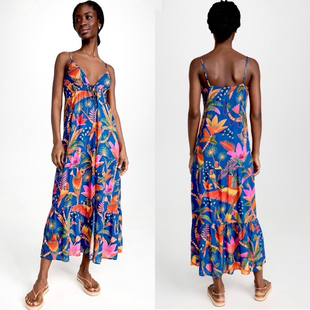 Blue Floral Farm Rio dress Macaw party cover up